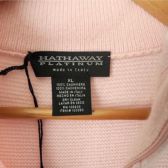 HATHAWAY PLATINUM Cashmere Cozy Pink Ribbed Cardigan Sweater - Picture 4 of 7